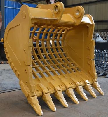 دلو هيكل الحفر الأصفر / الأسود لتنظيف الحفر والجصف مع Hardox450/500 Q355B