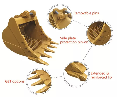 100mm Gaps Excavator 0.8-1.2M3 Skeleton Sieve Bucket For Doosan DH200 DH250