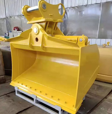 دلو منحني فولاذي مخصص 0.1-0.75 CBM سعة 800-1500mm فتح أحمر أو أصفر