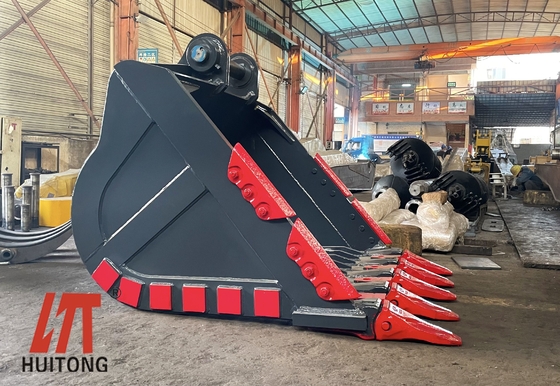 قوة الحفرة الدلو الصخري الأصفر/ الأسود Q355/NM400/Hardox400 280-4300kg أسنان مخصصة حالة جديدة