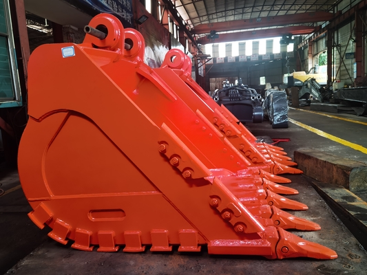 دلو جمع الصخور الثقيلة مع أسنان القوة Q355/NM400/Hardox400 التصميم الأصفر/ الأسود